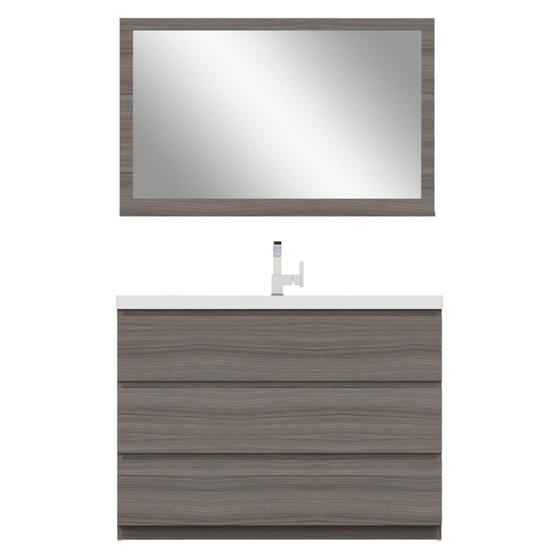 Alya Bath Paterno 48" Single Gray Modern Freestanding  Bathroom Vanity With Acrylic Top and Integrated Sink - AB-MOA48-G - Backyard Provider