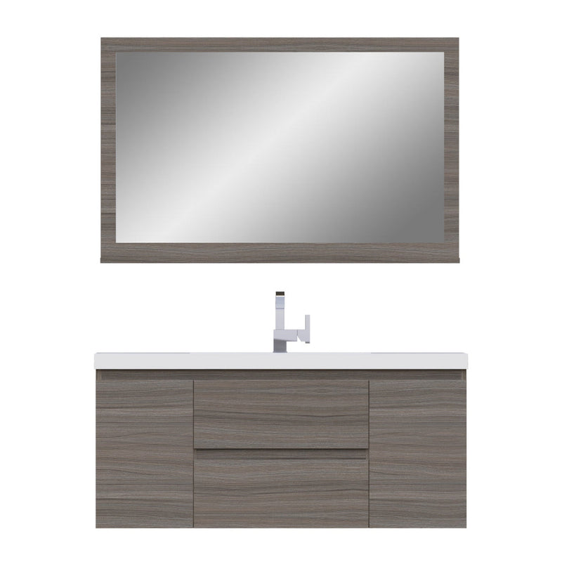 Alya Bath Paterno 48" Single Gray Modern Wall Mounted  Bathroom Vanity With Acrylic Top and Integrated Sink - AB-MOF48-G - Backyard Provider