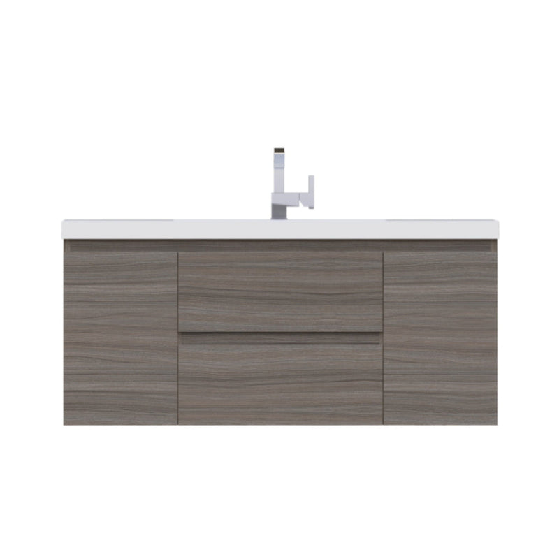 Alya Bath Paterno 48" Single Gray Modern Wall Mounted  Bathroom Vanity With Acrylic Top and Integrated Sink - AB-MOF48-G - Backyard Provider