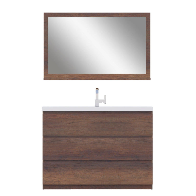 Alya Bath Paterno 48" Single Rosewood Modern Freestanding  Bathroom Vanity With Acrylic Top and Integrated Sink - AB-MOA48-RW - Backyard Provider