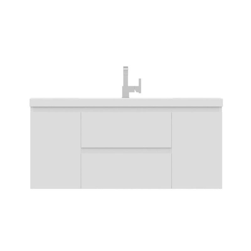 Alya Bath Paterno 48" Single White Modern Wall Mounted  Bathroom Vanity With Acrylic Top and Integrated Sink - AB-MOF48-W - Backyard Provider