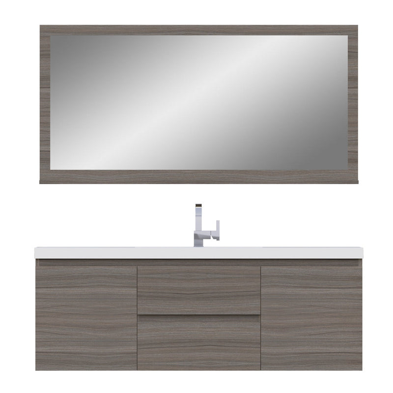 Alya Bath Paterno 60" Single Gray Modern Wall Mounted  Bathroom Vanity With Acrylic Top and Integrated Sink - AB-MOF60S-G - Backyard Provider