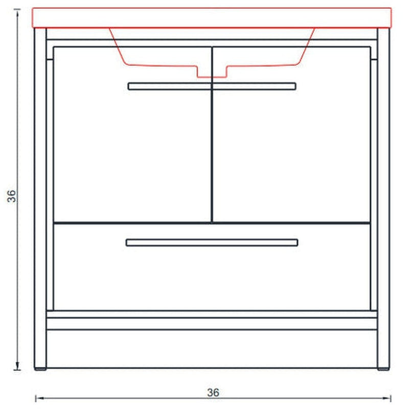 Alya Bath Sortino 36" Single White Modern Freestanding  Bathroom Vanity With Acrylic Top and Integrated Sink - AB-MD636-W - Backyard Provider