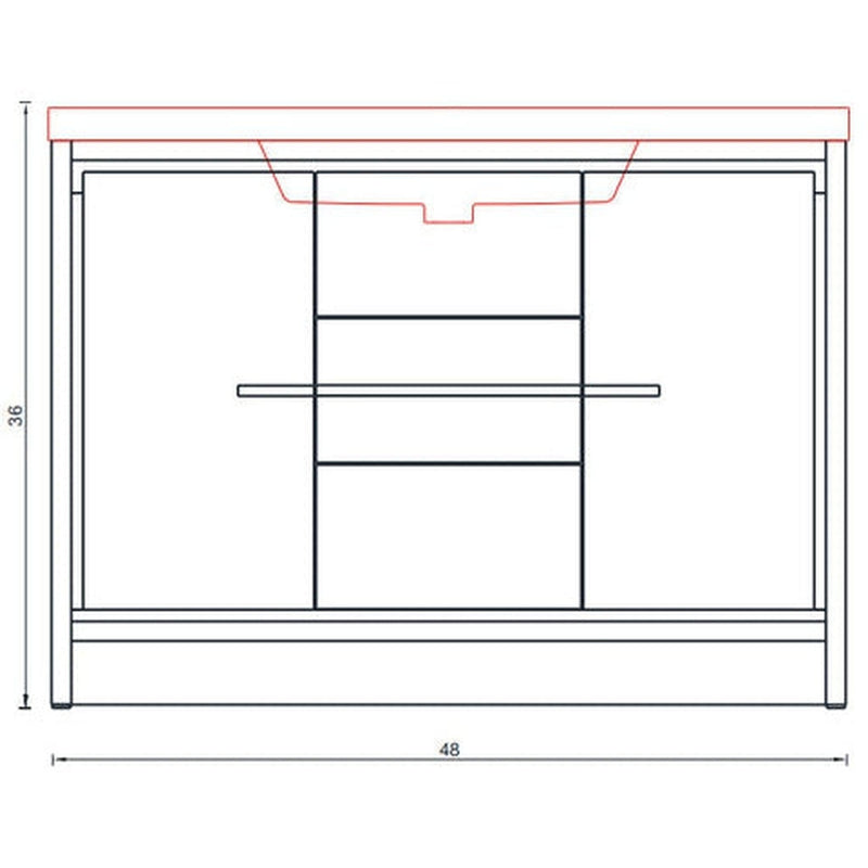 Alya Bath Sortino 48" Single Gray Modern Freestanding  Bathroom Vanity With Acrylic Top and Integrated  Sink - AB-MD648-G - Backyard Provider