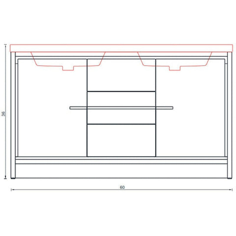 Alya Bath Sortino 60" Double Gray Modern Freestanding  Bathroom Vanity With Acrylic Top and Integrated  Sink - AB-MD660D-G - Backyard Provider