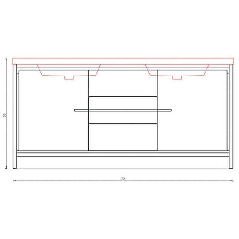 Alya Bath Sortino 72"  Double White Modern Freestanding  Bathroom Vanity With Acrylic Top and Integrated Sink - AB-MD672-W - Backyard Provider