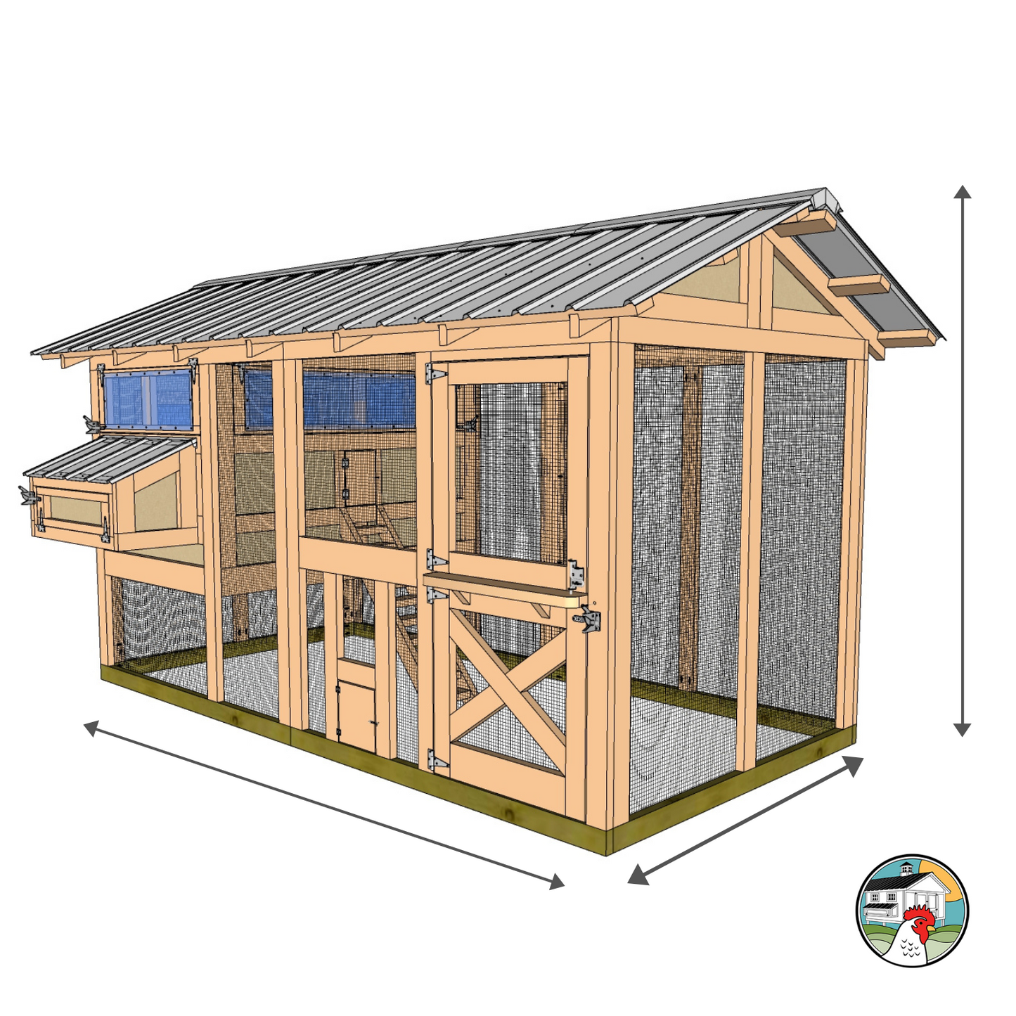 Carolina Coops American Coop | 6  Foot Wide Chicken Coop - AMER-BR-BH-6-12