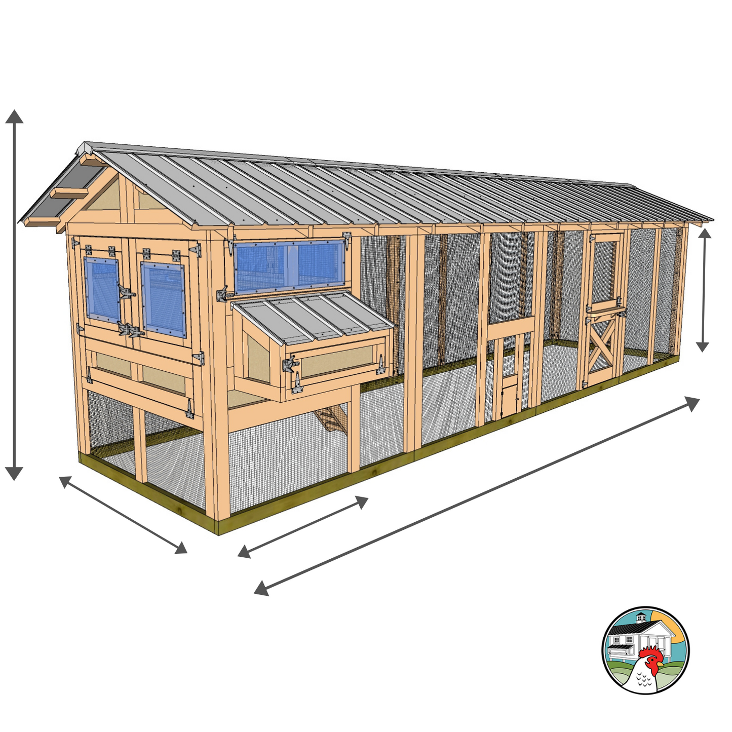 Carolina Coops American Coop | 6  Foot Wide Chicken Coop - AMER-BR-BH-6-12
