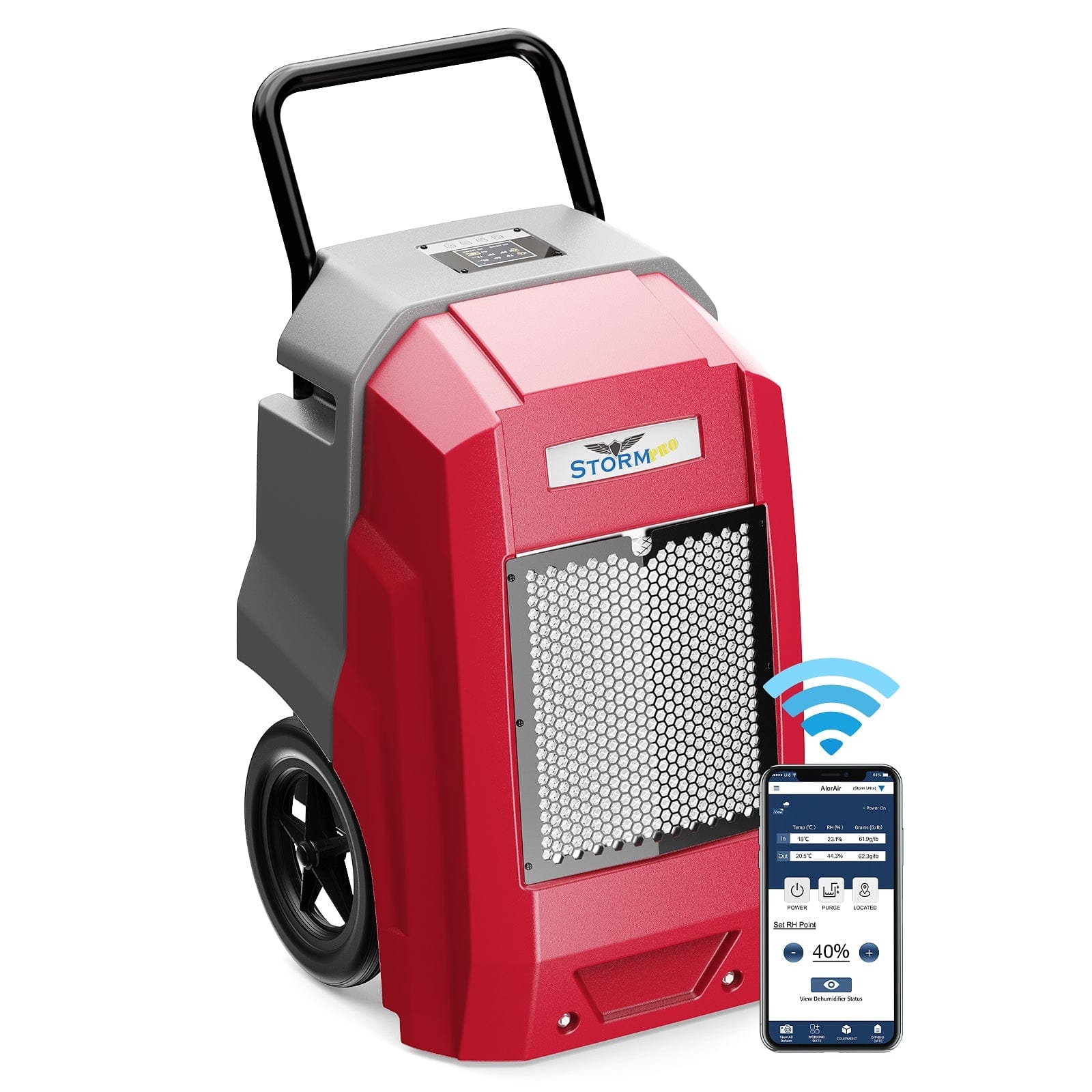 AlorAir® Storm Pro Dehumidifier | 180 PPD Smart Wi-Fi Industrial Dehumidifier - Storm Pro-G-AMZ-A-1