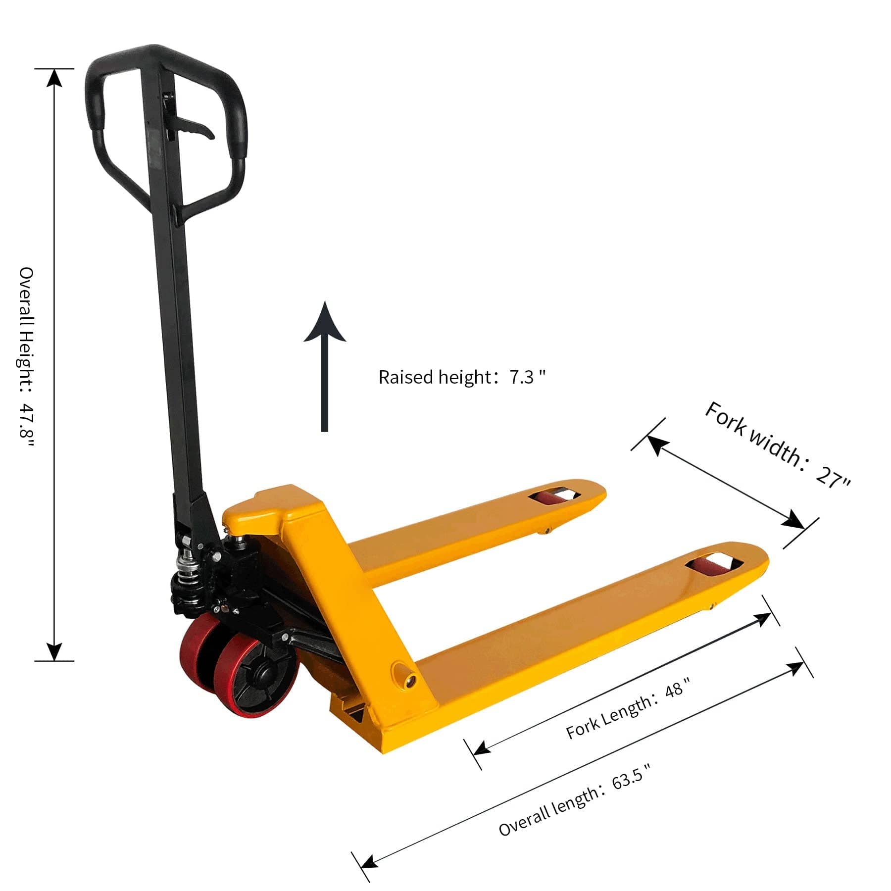 Apollolift High Quality Manual Hydraulic Pallet Jack 6600 lbs 48" x27"Fork A-1031 - Backyard Provider