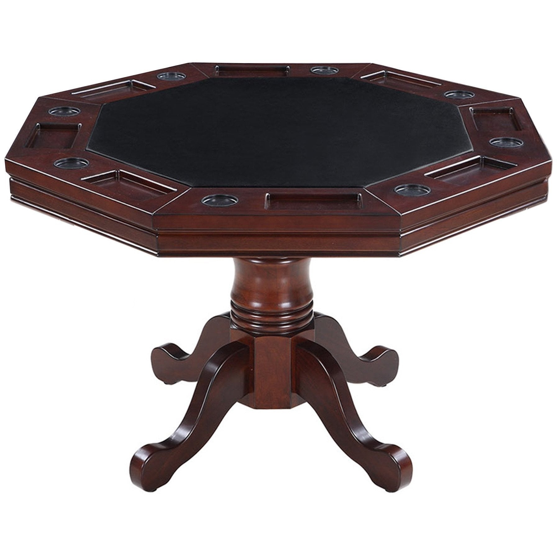 Hathaway Kingston Walnut Octagon 3 in 1 Poker Table - BG2366T