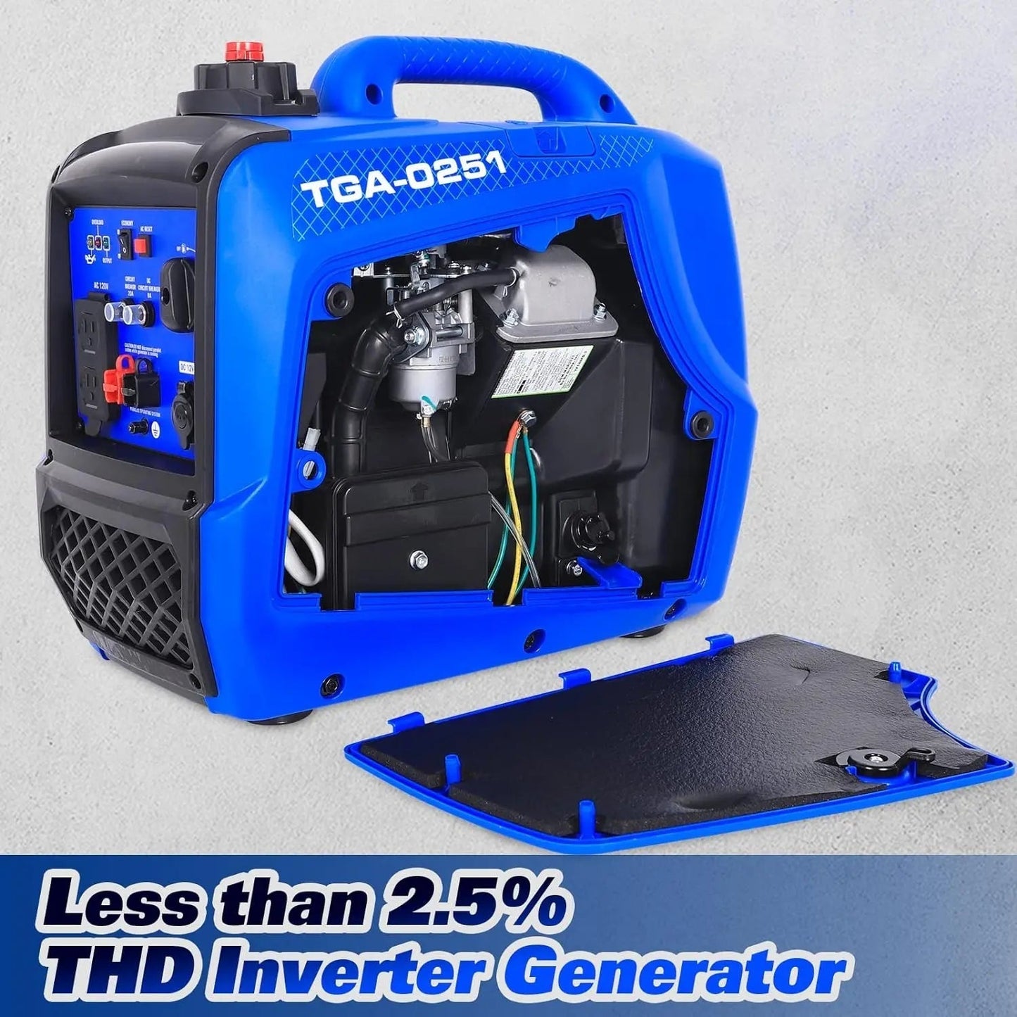 BILT HARD 2500W Quiet Inverter Generator, 80cc 4-Stroke Engine, 120V AC & 12V DC, RV Ready – TGA-0251