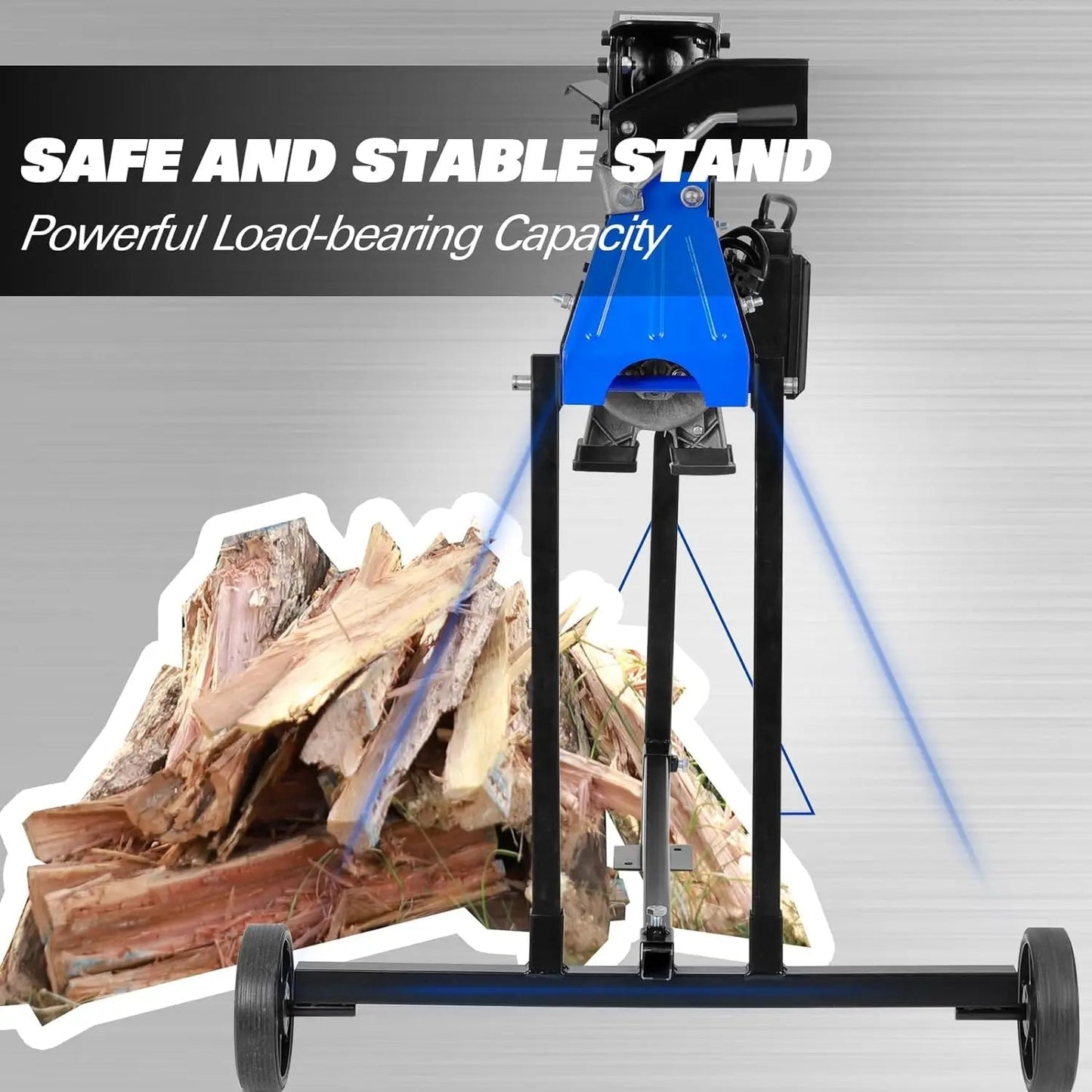 BILT HARD Log Splitter 6.5 Ton with Stand, Wood Electric Powered, Hydraulic Ram, Firewood Splitting Machine Black Stand Wood Splitter - TLA-0102