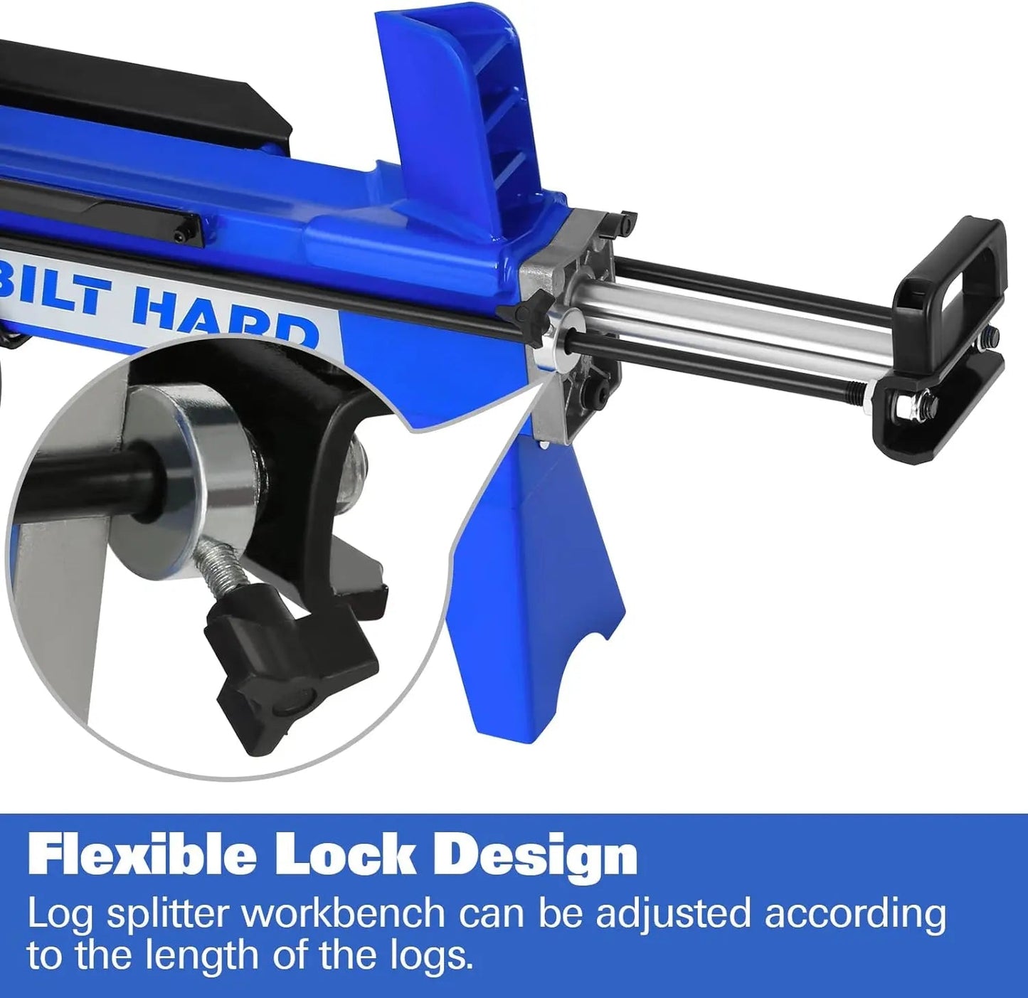 BILT HARD Log Splitter 6.5 Ton with Stand, Wood Electric Powered, Hydraulic Ram, Firewood Splitting Machine Black Stand Wood Splitter - TLA-0102
