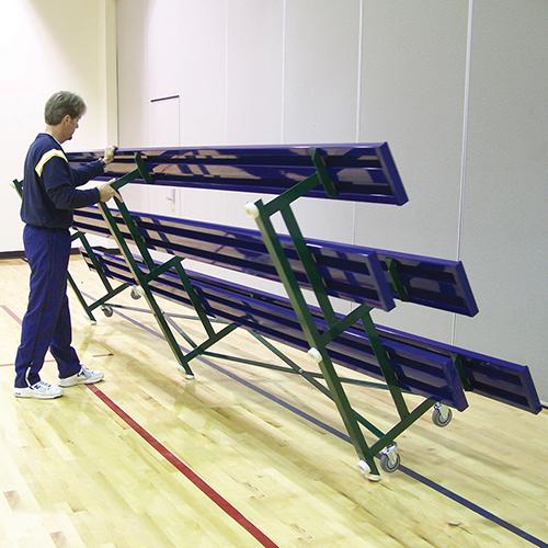 Bleacher - 7-1/2 ft. 2 Row - Double Foot Plank - Tip & Roll - 275TRG