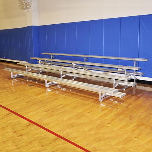 4 Row 27" Tip & Roll Portable Aluminum Bleacher - BLDP-427TRGPC