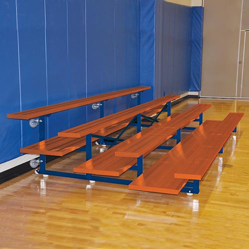 4 Row 27" Tip & Roll Portable Aluminum Bleacher - BLDP-427TRGPC