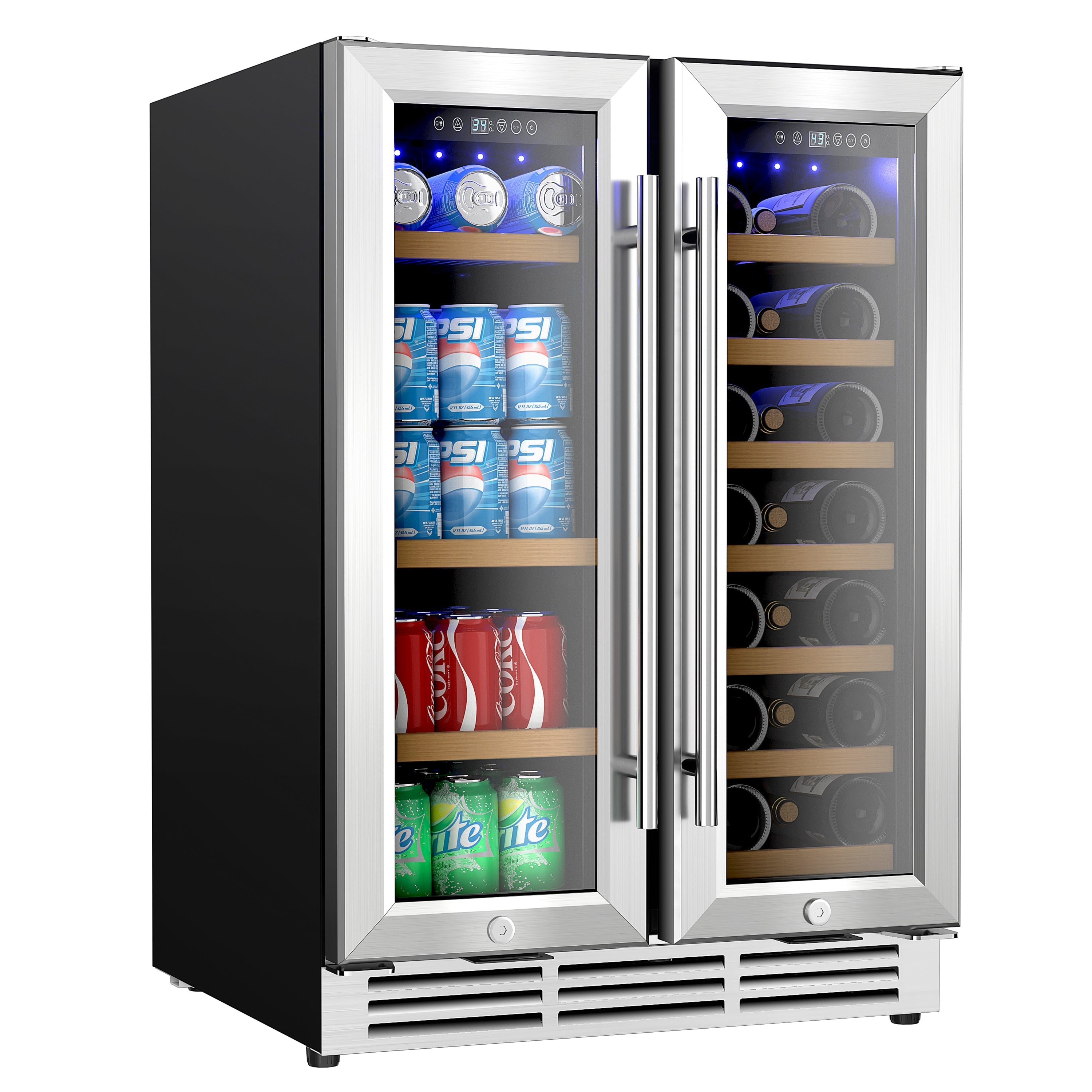 EUHOMY Beverage Refrigerator Under Counter Beer Fridge Large Capacity Wine Cooler - BRU-04