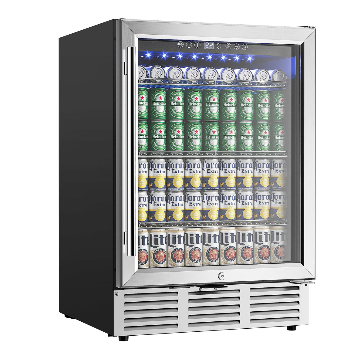 EUHOMY Beverage Refrigerator Under Counter Beer Fridge Large Capacity Wine Cooler - BRU-04