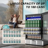 EUHOMY Beverage Refrigerator Under Counter Beer Fridge Large Capacity Wine Cooler - BRU-04