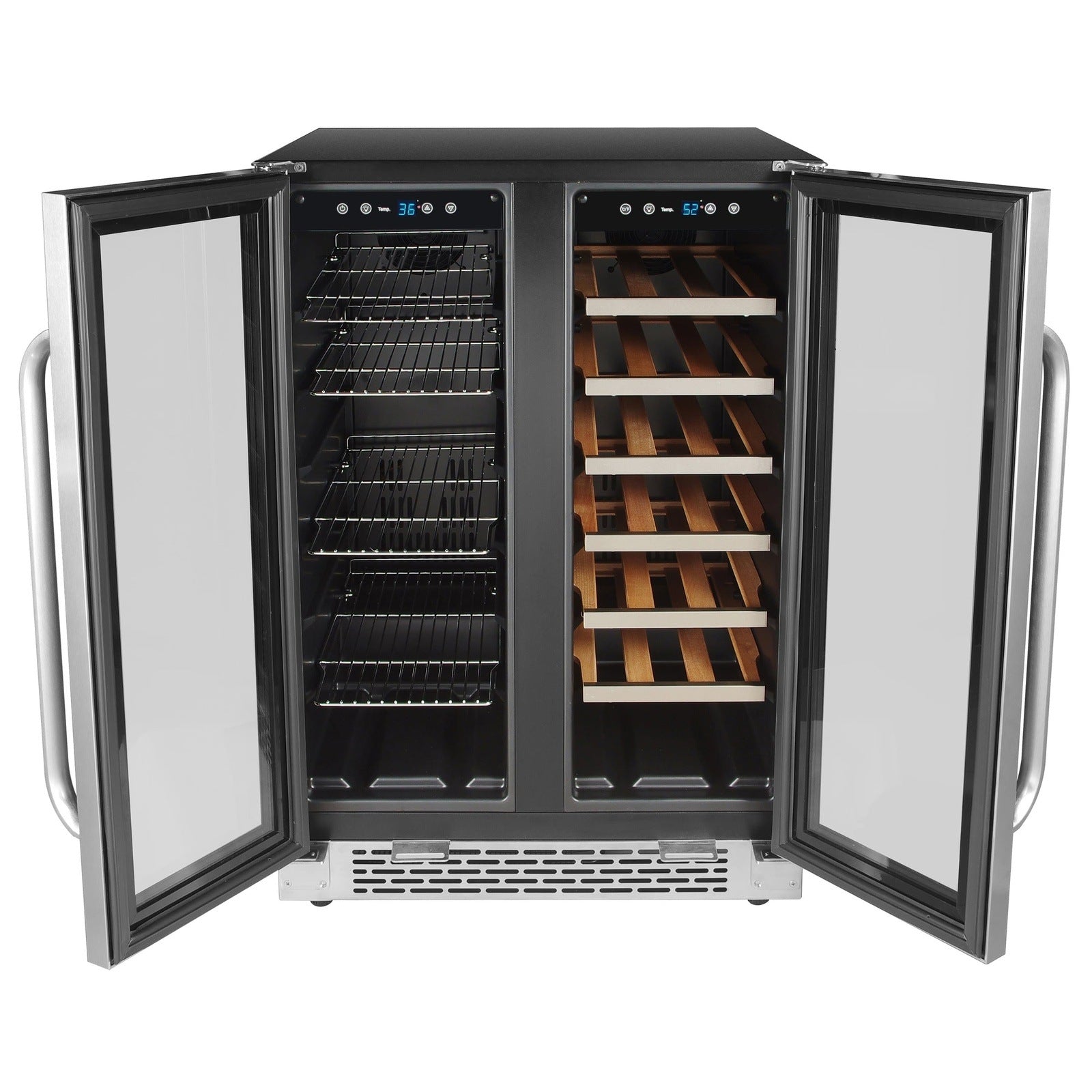 Whynter 24″ Built-In French Door Dual Zone 20 Bottle Wine Refrigerator 60 Can Beverage Center BWB-2060FDS