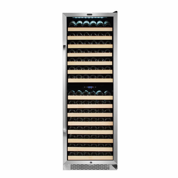 Whynter 164 Bottle Stainless Steel Dual Zone Compressor Wine Cooler BWR-1642DZ