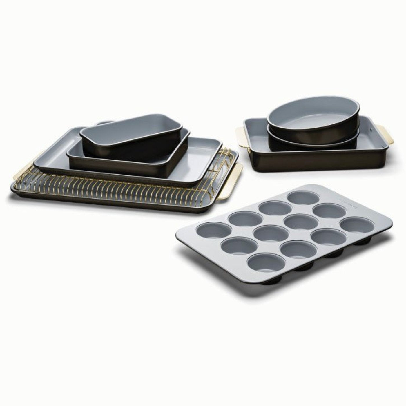 Caraway Complete Bakeware Set in Black with Gold Accents