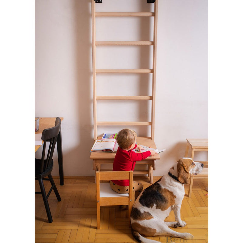 BenchK Wood Swedish Ladder w/ BenchTop - 5903317830610