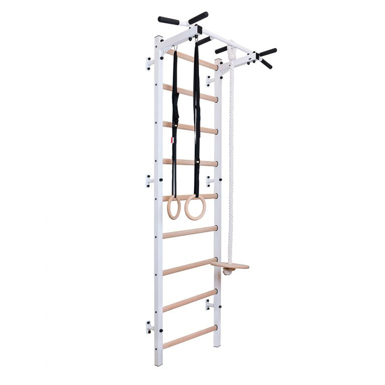 BenchK Swedish Ladder w/ Gymnastic Set - White