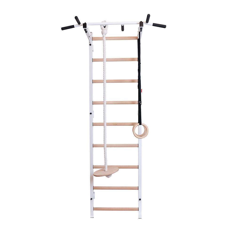 BenchK Swedish Ladder w/ Gymnastic Set - White