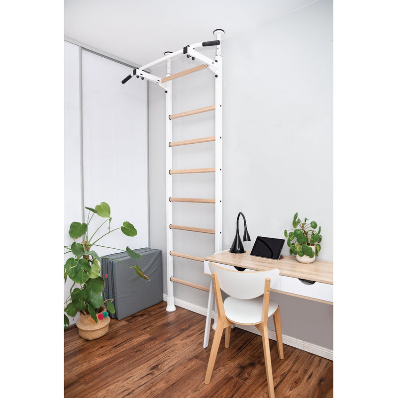 BenchK Steel Swedish Ladder Floor-to-Ceiling White
