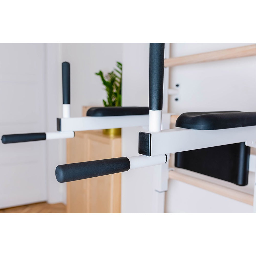 BenchK Swedish Ladder w/ Dip Bar - White