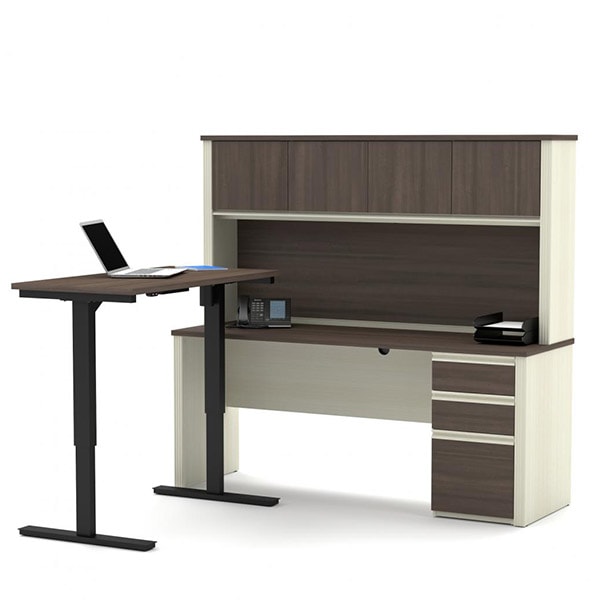 Bestar Prestige + L-Desk with Electric Height Adjustable Table