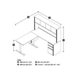 Bestar Prestige + L-Desk with Hutch & Electric Height Adjustable Table