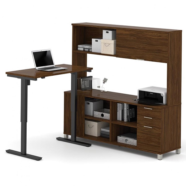 Bestar Pro-Linea L-Desk with Electric Height Adjustable Table