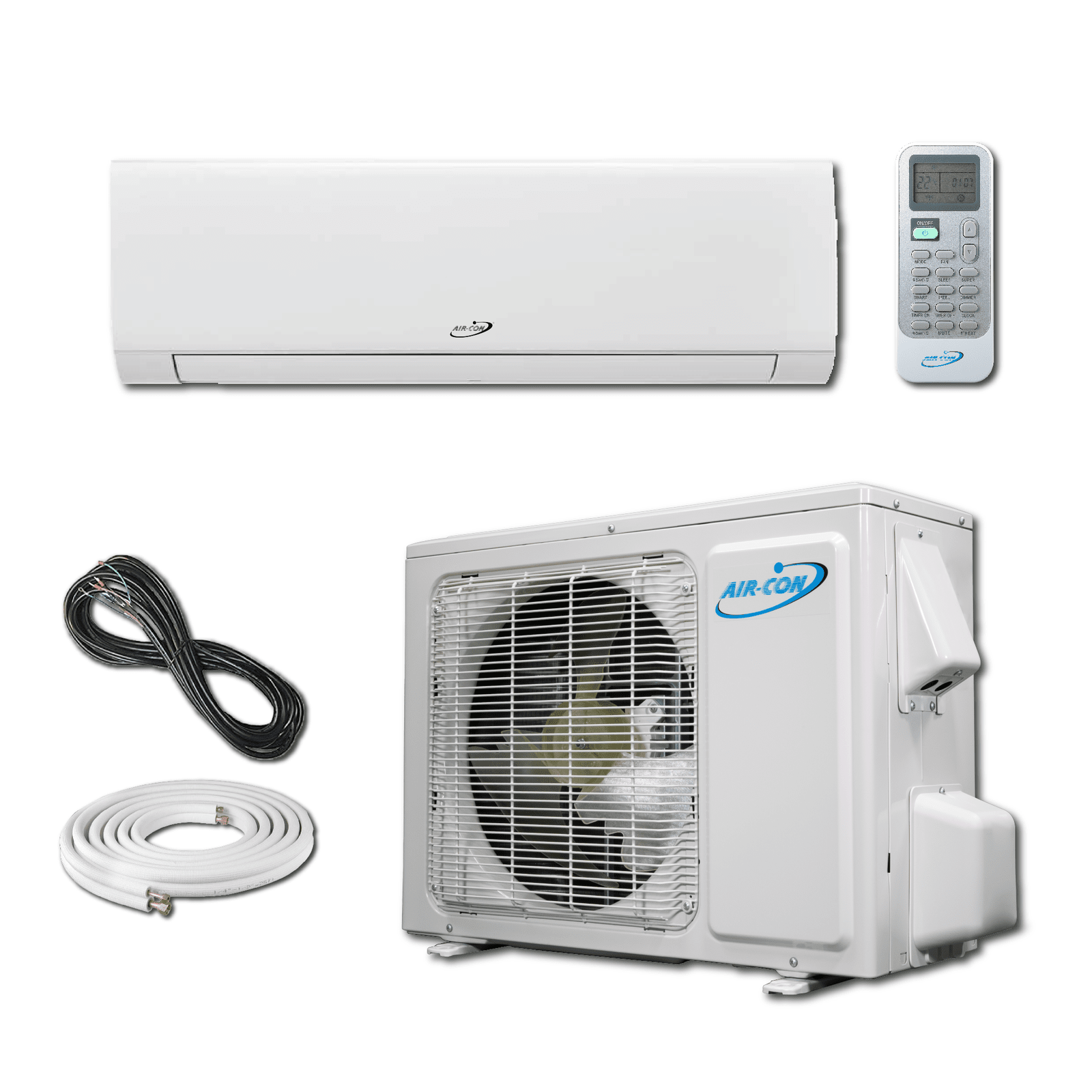 Air-Con Blue Series 3 18000 BTU 23 SEER Mini Split Ductless Air Conditioner 15ft Lineset & Wiring - ABXCI/EM4H4S18