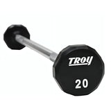 Troy 12-Sided Urethane Straight Barbell Set with Rack - COMMPAC-TSBU110