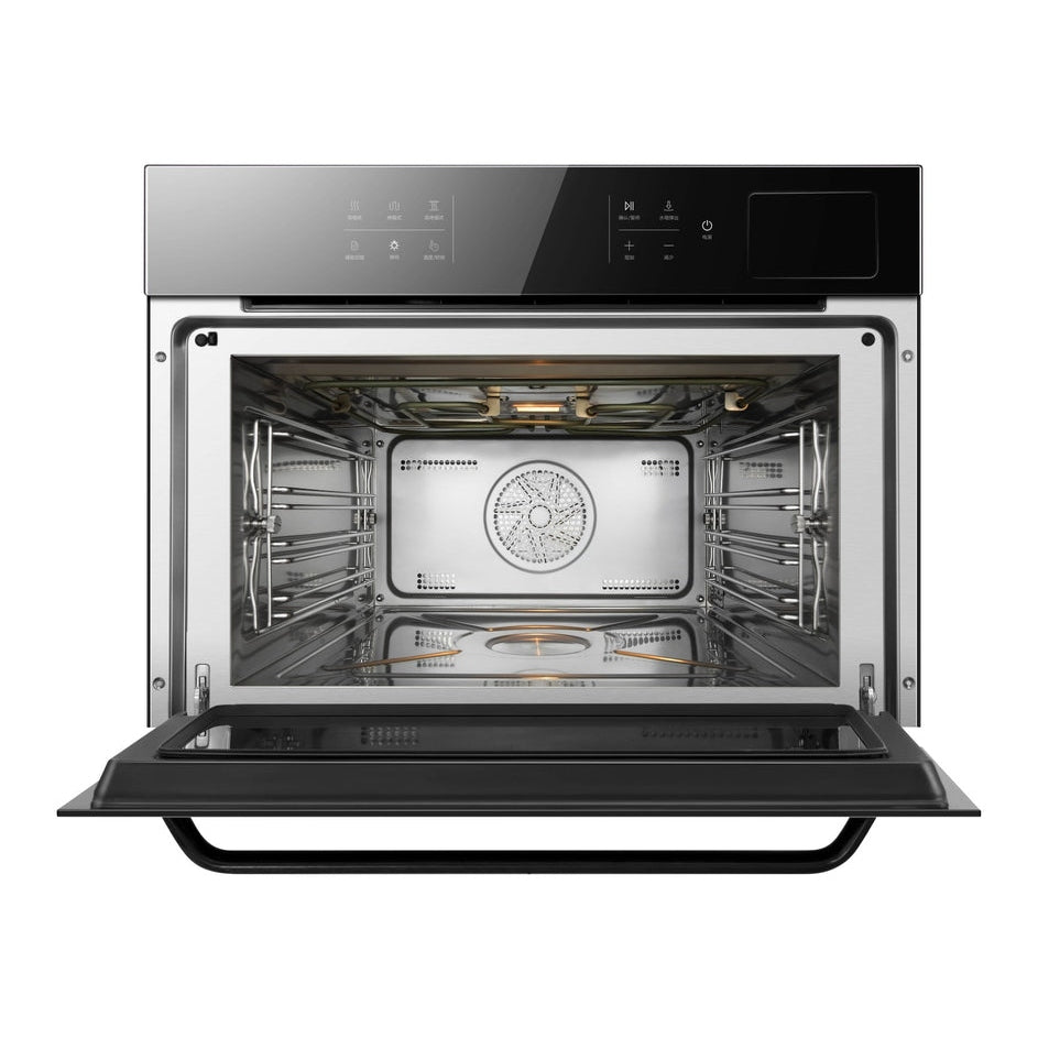 ROBAM 24-Inch Built-In Convection Wall Oven with Air Fry & Steam Cooking in Onyx Black Tempered Glass - CQ760