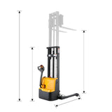 Apollolift Powered Forklift Full Electric Walkie Stacker 2640lbs Cap. Straddle Legs. 118" lifting A-3042 - Backyard Provider