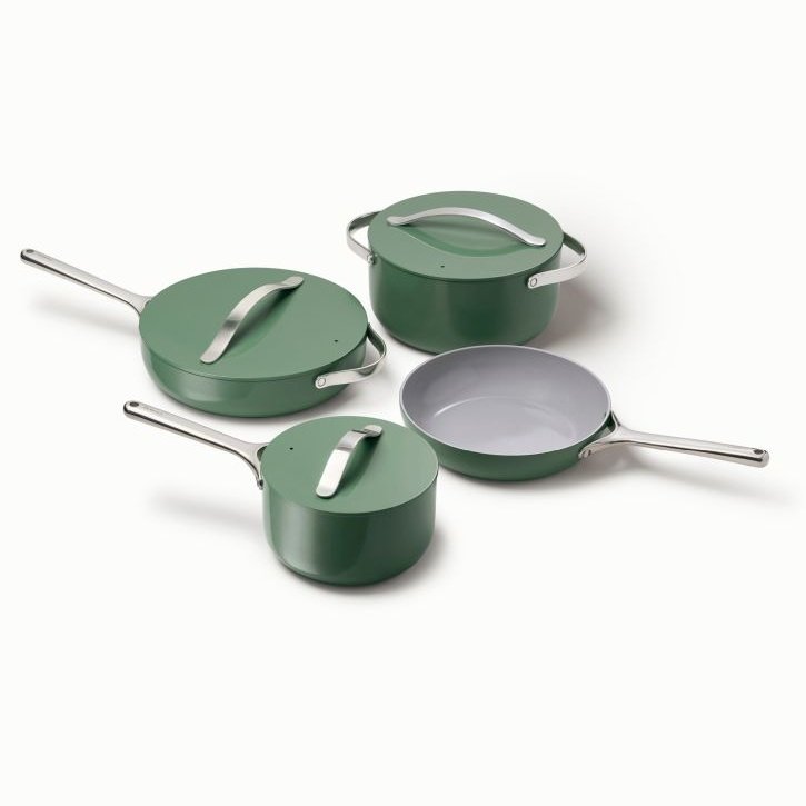 Caraway Deluxe Cookware Set in Sage - Backyard Provider