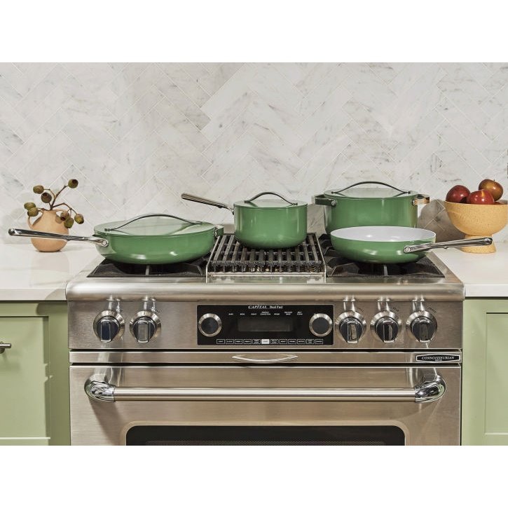 Caraway Deluxe Cookware Set in Sage - Backyard Provider