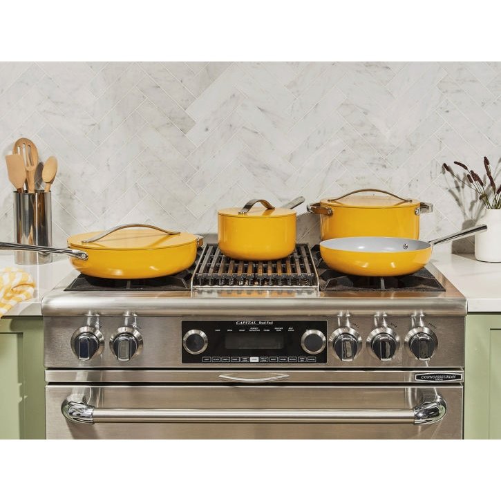 Caraway Deluxe Cookware Set in Marigold - Backyard Provider