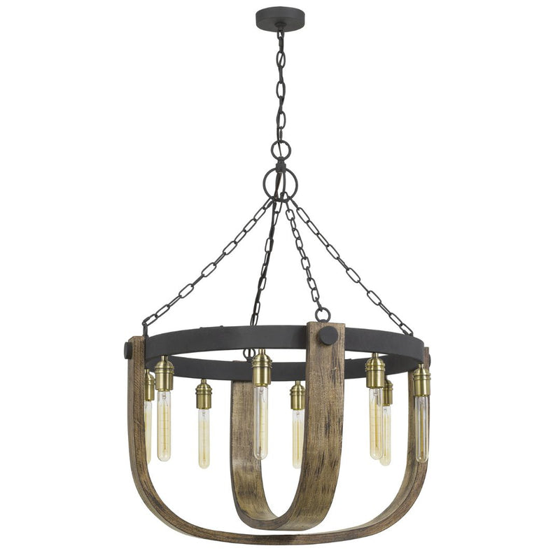 Cal Lighting 60W X 8 Apulia Metal/Wood Chandelier FX-3730-8