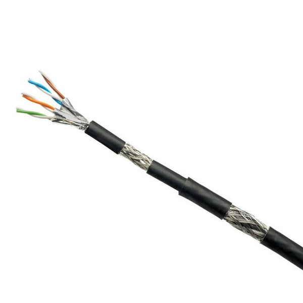 Panduit Copper Cable, Armored, MUD-Resistant, Industrial NetTM Copper Cable, Cat 7, 22 AWG, S/FTP, Black 500 Meter Reel MOQ: 20 PSMDA7004BL-LED