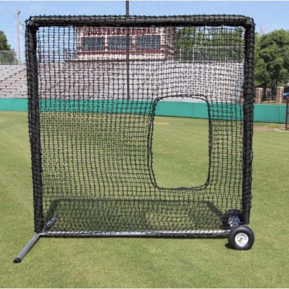 Cimarron Sports Premier 7'x7' Softball Net With #84 Netting And Wheel Kit