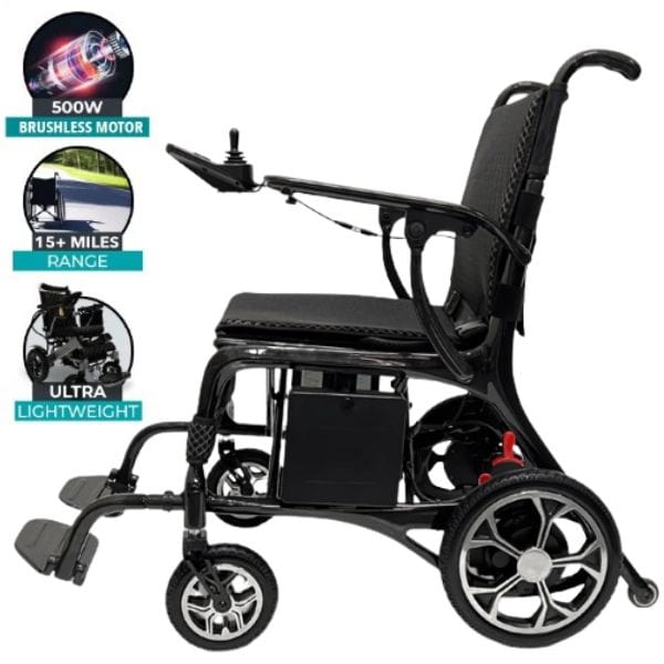 ComfyGo Phoenix Carbon Fiber Folding Electric Wheelchair - Backyard Provider