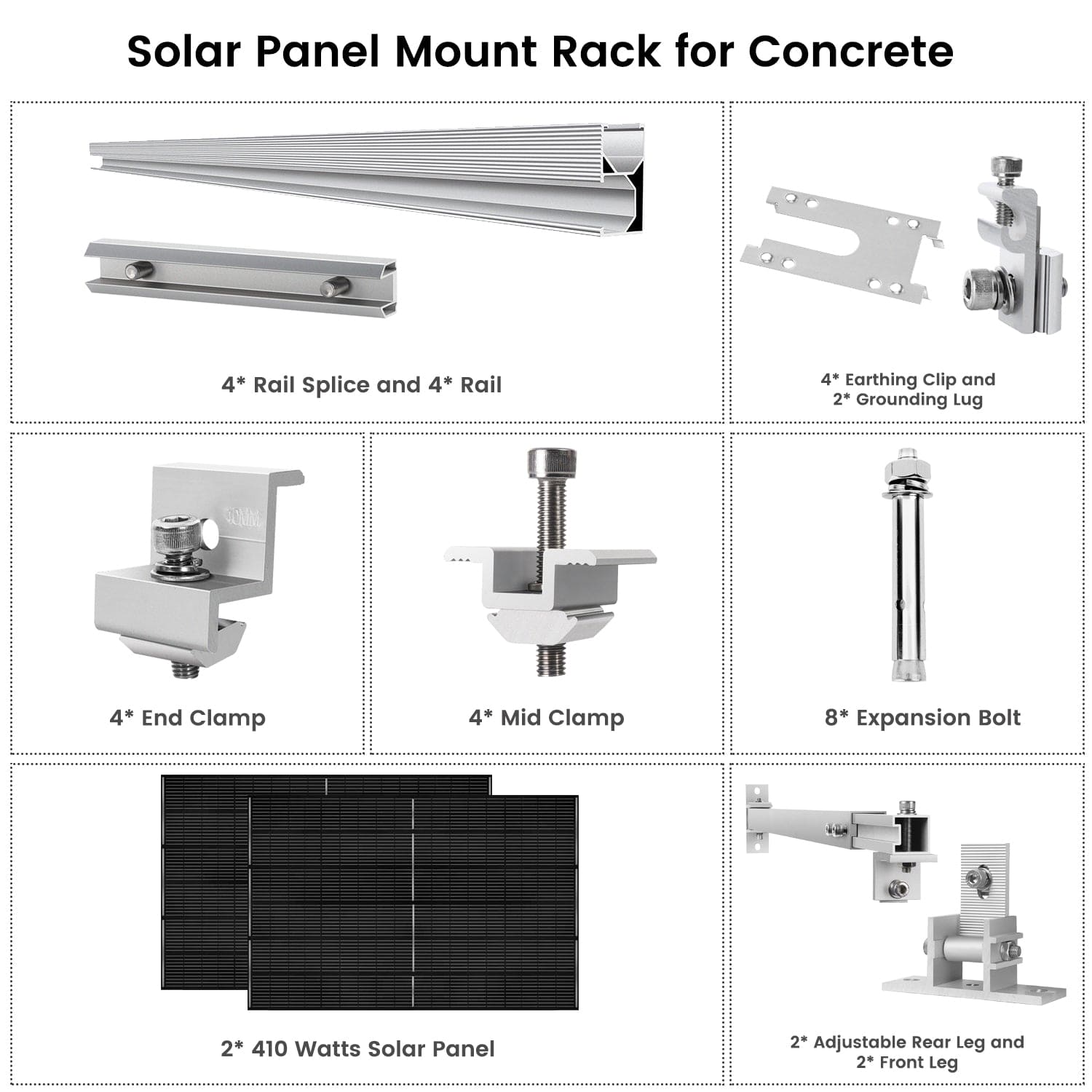 410 Watt Monocrystalline Solar Panel (2 Packs) With Solar Panel Mount Rack - Backyard Provider