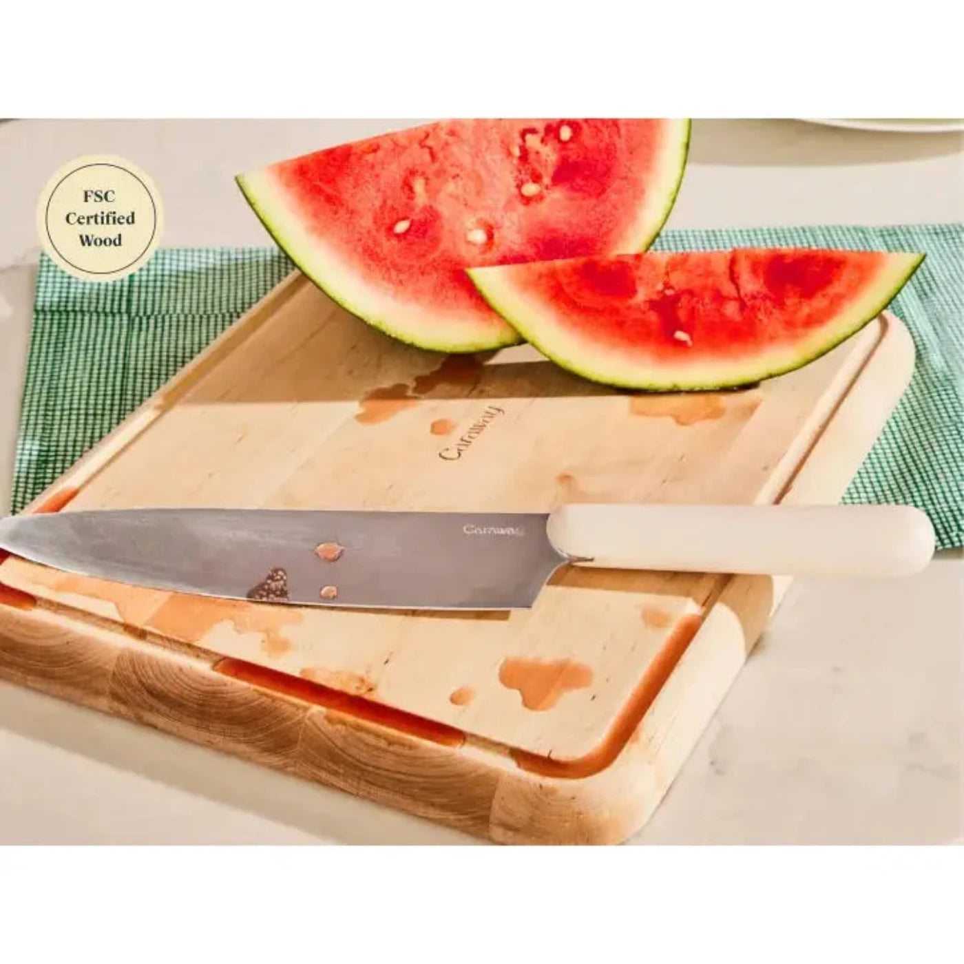 Caraway Prep & Cutting Board Set in Cream - Backyard Provider