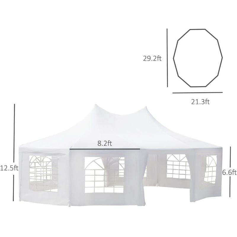 Outsunny 29' x 20' Large 10-Wall Event Wedding Reception Gazebo Canopy Tent - 01-0006-002