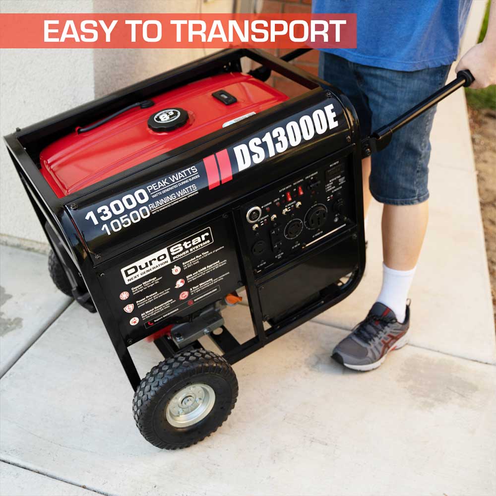 DuroStar 13000 Watt 500cc Gasoline Portable Generator w/ Push Button - DS13000E